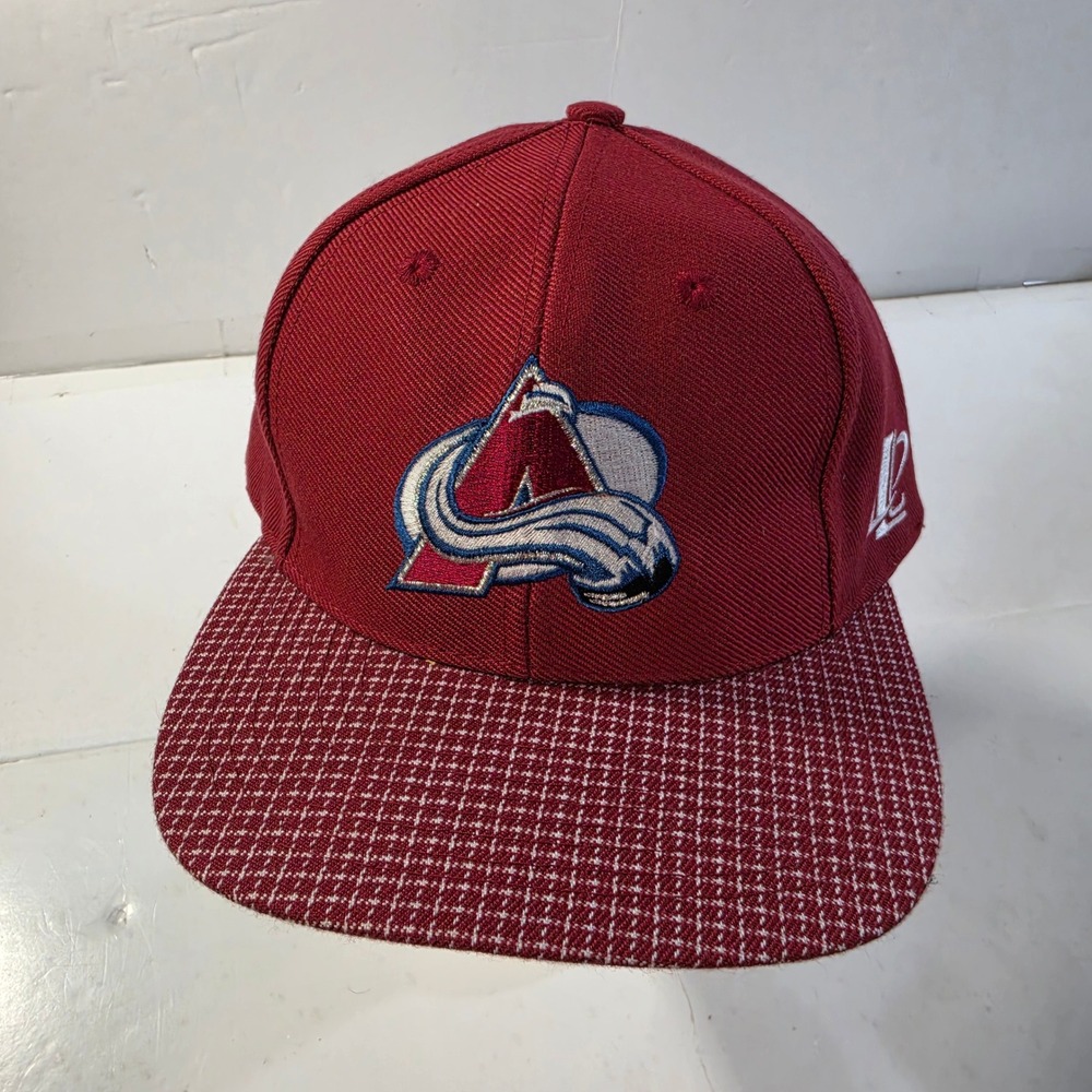 Logo Athletic Colorado Avalanche NHL Hat Burgundy Patterned Brim Adjustable Cap
